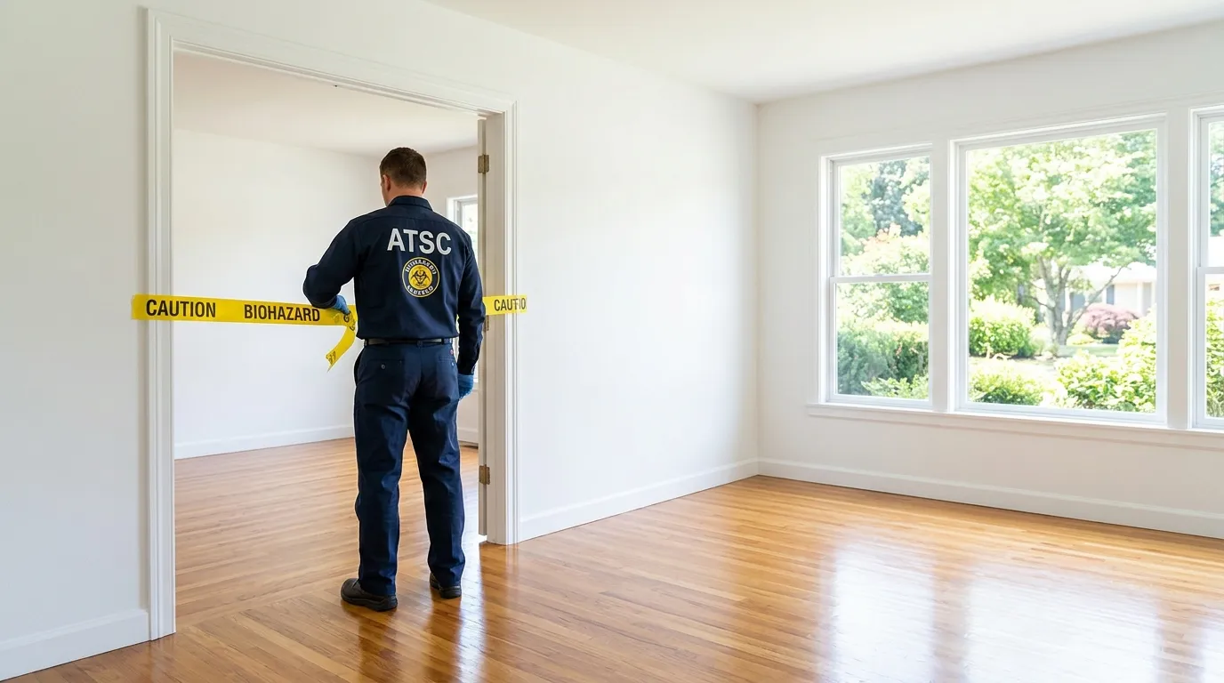 Certified biohazard cleanup crew performing Crime Scene Cleanup in Fayetteville